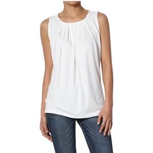 Ivory Shell Blouse, Pleated Neckline | Banana Republic | New With Tags